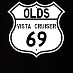 Highway Route Sign 1969 Oldsmobile Vista Cruiser  T Shirt