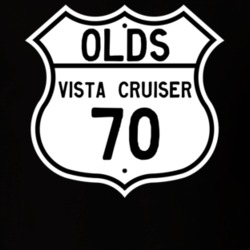 Highway Route Sign 1970 Oldsmobile Vista Cruiser  T Shirt