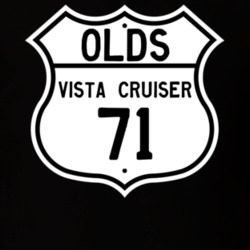 Highway Route Sign 1971 Oldsmobile Vista Cruiser  T Shirt