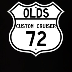Highway Route Sign 1972 Oldsmobile Custom Cruiser  T Shirt