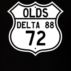 Highway Route Sign 1972 Oldsmobile Delta 88  T Shirt