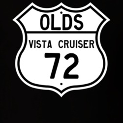 Highway Route Sign 1972 Oldsmobile Vista Cruiser  T Shirt