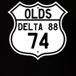Highway Route Sign 1974 Oldsmobile Delta 88  T Shirt