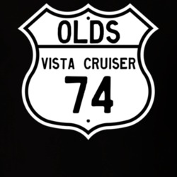 Highway Route Sign 1974 Oldsmobile Vista Cruiser  T Shirt