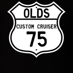 Highway Route Sign 1975 Oldsmobile Custom Cruiser  T Shirt