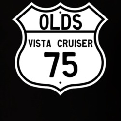 Highway Route Sign 1975 Oldsmobile Vista Cruiser  T Shirt