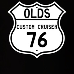 Highway Route Sign 1976 Oldsmobile Custom Cruiser  T Shirt