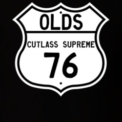 Highway Route Sign 1976 Oldsmobile Cutlass Supreme  T Shirt