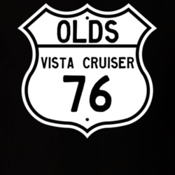 Highway Route Sign 1976 Oldsmobile Vista Cruiser  T Shirt