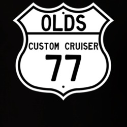 Highway Route Sign 1977 Oldsmobile Custom Cruiser  T Shirt