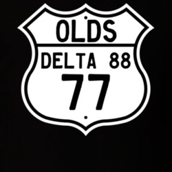 Highway Route Sign 1977 Oldsmobile Delta 88  T Shirt