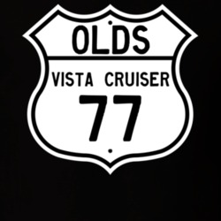 Highway Route Sign 1977 Oldsmobile Vista Cruiser  T Shirt