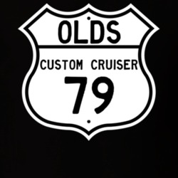 Highway Route Sign 1979 Oldsmobile Custom Cruiser  T Shirt