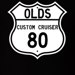 Highway Route Sign 1980 Oldsmobile Custom Cruiser  T Shirt