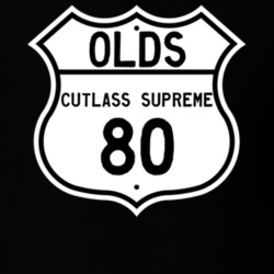 Highway Route Sign 1980 Oldsmobile Cutlass Supreme  T Shirt