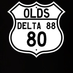 Highway Route Sign 1980 Oldsmobile Delta 88  T Shirt
