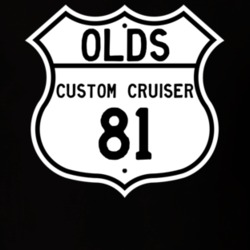 Highway Route Sign 1981 Oldsmobile Custom Cruiser  T Shirt