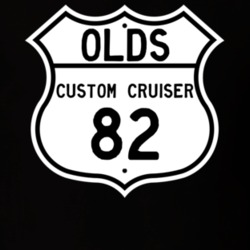 Highway Route Sign 1982 Oldsmobile Custom Cruiser  T Shirt