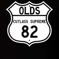 Highway Route Sign 1982 Oldsmobile Cutlass Supreme  T Shirt