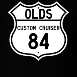 Highway Route Sign 1984 Oldsmobile Custom Cruiser  T Shirt