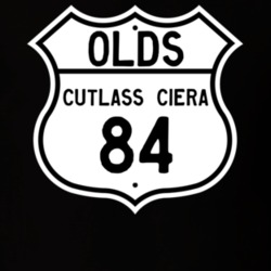 Highway Route Sign 1984 Oldsmobile Cutlass Ciera  T Shirt