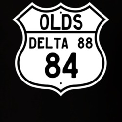 Highway Route Sign 1984 Oldsmobile Delta 88  T Shirt