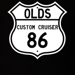 Highway Route Sign 1986 Oldsmobile Custom Cruiser  T Shirt
