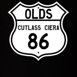 Highway Route Sign 1986 Oldsmobile Cutlass Ciera  T Shirt