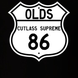 Highway Route Sign 1986 Oldsmobile Cutlass Supreme  T Shirt