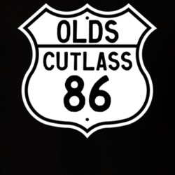 Highway Route Sign 1986 Oldsmobile Cutlass  T Shirt