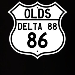 Highway Route Sign 1986 Oldsmobile Delta 88  T Shirt