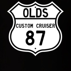 Highway Route Sign 1987 Oldsmobile Custom Cruiser  T Shirt
