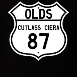 Highway Route Sign 1987 Oldsmobile Cutlass Ciera  T Shirt