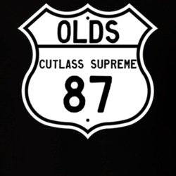 Highway Route Sign 1987 Oldsmobile Cutlass Supreme  T Shirt
