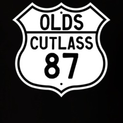 Highway Route Sign 1987 Oldsmobile Cutlass  T Shirt