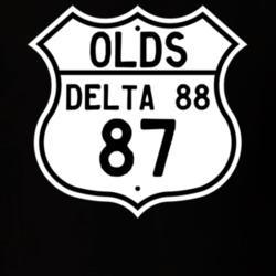 Highway Route Sign 1987 Oldsmobile Delta 88  T Shirt