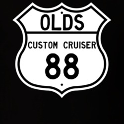 Highway Route Sign 1988 Oldsmobile Custom Cruiser  T Shirt