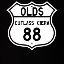 Highway Route Sign 1988 Oldsmobile Cutlass Ciera  T Shirt