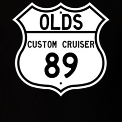 Highway Route Sign 1989 Oldsmobile Custom Cruiser  T Shirt
