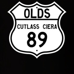 Highway Route Sign 1989 Oldsmobile Cutlass Ciera  T Shirt