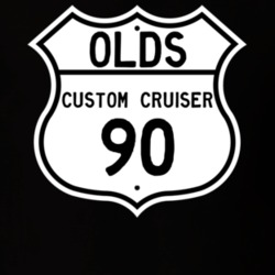 Highway Route Sign 1990 Oldsmobile Custom Cruiser  T Shirt