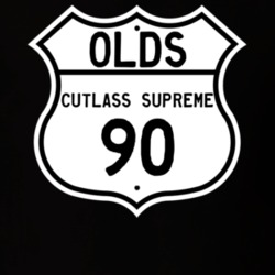 Highway Route Sign 1990 Oldsmobile Cutlass Supreme  T Shirt