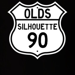 Highway Route Sign 1990 Oldsmobile Silhouette  T Shirt