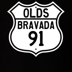 Highway Route Sign 1991 Oldsmobile Bravada  T Shirt