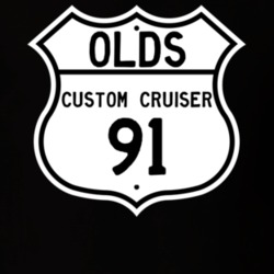 Highway Route Sign 1991 Oldsmobile Custom Cruiser  T Shirt
