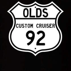 Highway Route Sign 1992 Oldsmobile Custom Cruiser  T Shirt