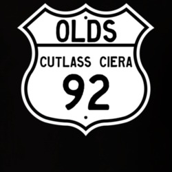Highway Route Sign 1992 Oldsmobile Cutlass Ciera  T Shirt