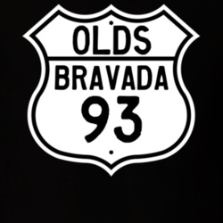 Highway Route Sign 1993 Oldsmobile Bravada  T Shirt