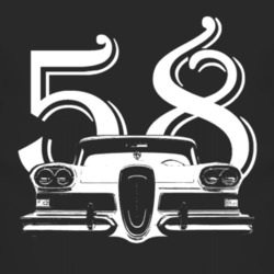 1958 Edsel Grill View Faded Look Dark T Shirt