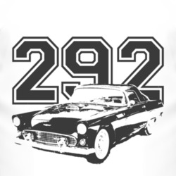 1955 Thunderbird WithEngine Size Black Graphic Light Tee T Shirt